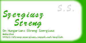 szergiusz streng business card